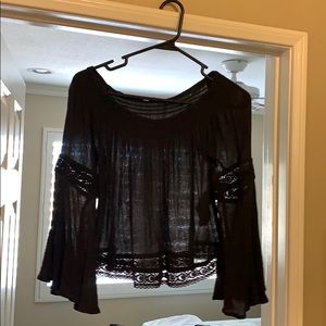 Black off the shoulder top